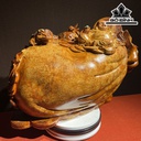 Tượng Phật Di Lặc Ngồi Bao Tiền Gỗ Nu Hương Cao 39 Ngang 55 Sâu 30 (cm)