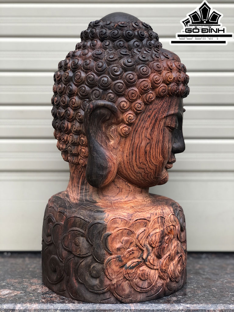 Tượng Diện Phật Tổ Gỗ Trắc Cao 37 Ngang 20 Sâu 20 (cm)