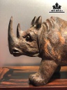 Tượng Tê Giác Gỗ Trắc Cao 14 Ngang 21 Sâu 10 (cm)