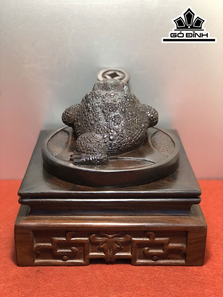 Tượng Thiềm Thừ Gỗ Trắc Cao 14 Ngang 14 Sâu 7,5 (cm)