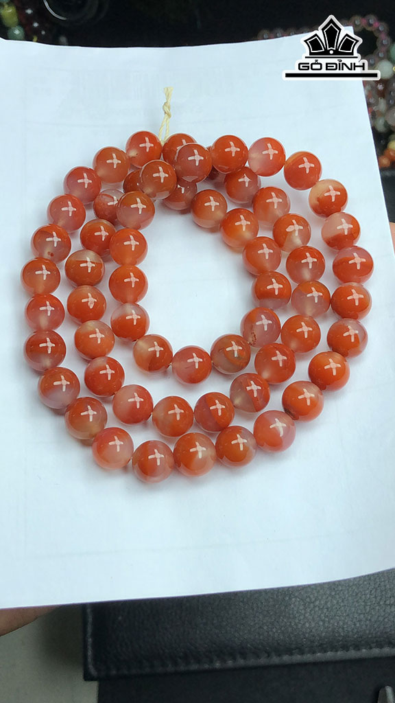 Chuỗi Đá Mã Não Đường Kính Hạt 9.8 (mm) 73gr