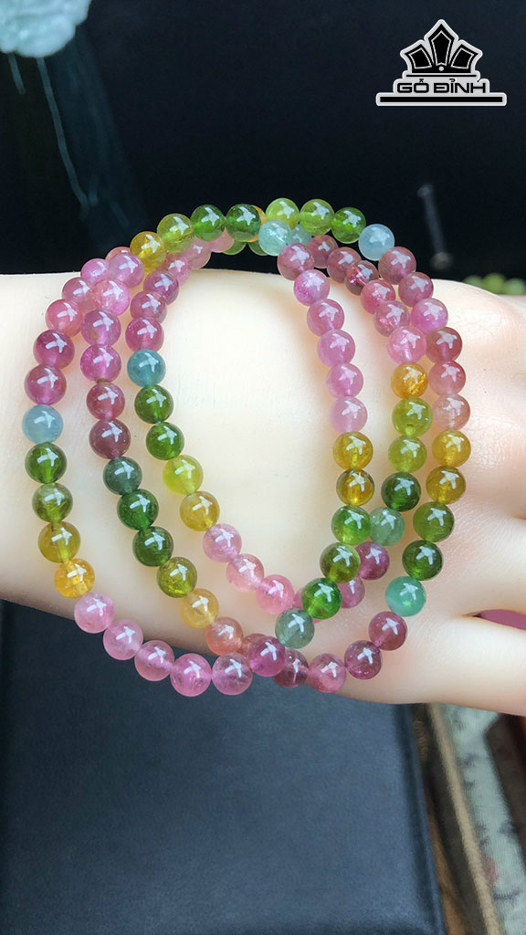 Chuỗi Đá Tourmaline Đường Kính Hạt 5.8(mm) 27gr