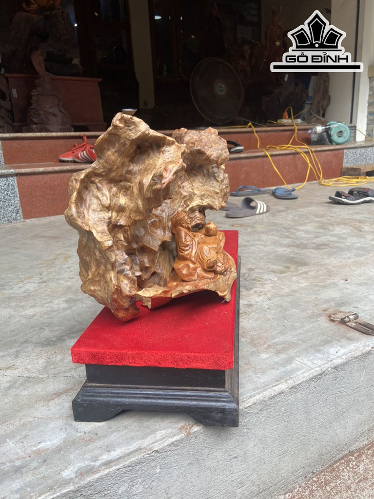 Tượng Thần Trà Gỗ Ngọc Am Cao 30 Ngang 55 Sâu 22 (cm)