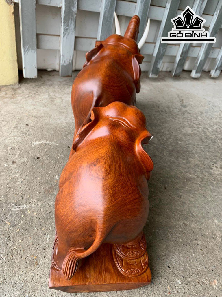 Gia Đình Voi Gỗ Hương Cao 32 Ngang 76 Sâu 17 (cm)