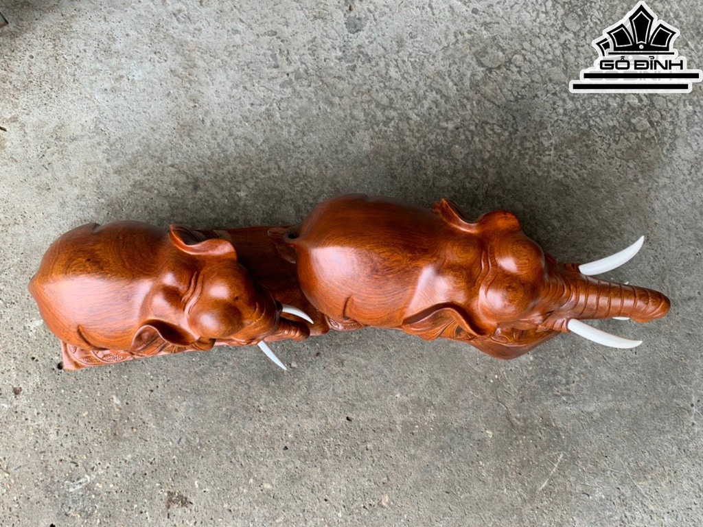Gia Đình Voi Gỗ Hương Cao 32 Ngang 76 Sâu 17 (cm)