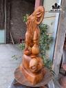 Tượng Dê Phong Thủy Gỗ Hương Cao 63 Ngang 38 Sâu 20 (cm)