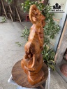 Tượng Dê Phong Thủy Gỗ Hương Cao 63 Ngang 38 Sâu 20 (cm)