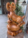 Tượng Dê Phong Thủy Gỗ Hương Cao 63 Ngang 38 Sâu 20 (cm)