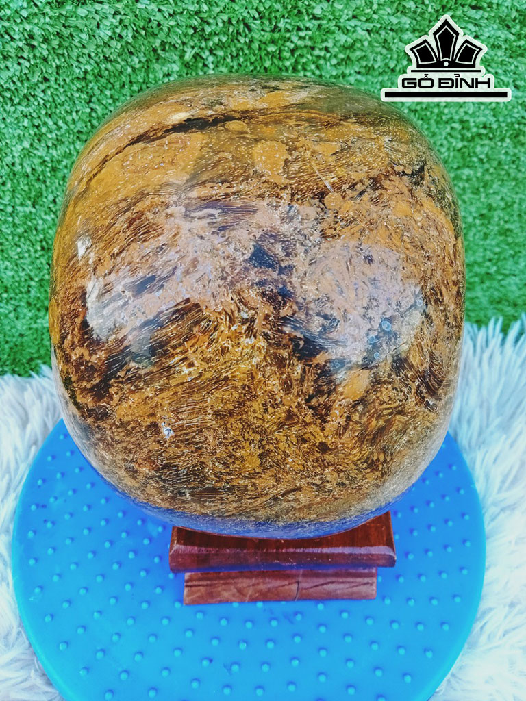 Tác Phẩm Trống Cơm Gỗ Hóa Ngọc Cao 20 Đường Kính Hạt 17 (cm) 4,5kg