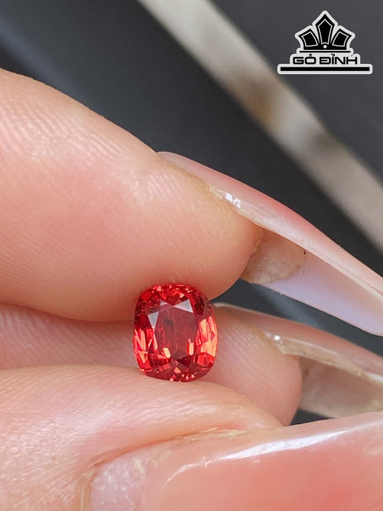Viên Đá Spinel Đỏ Cam 1,3cts