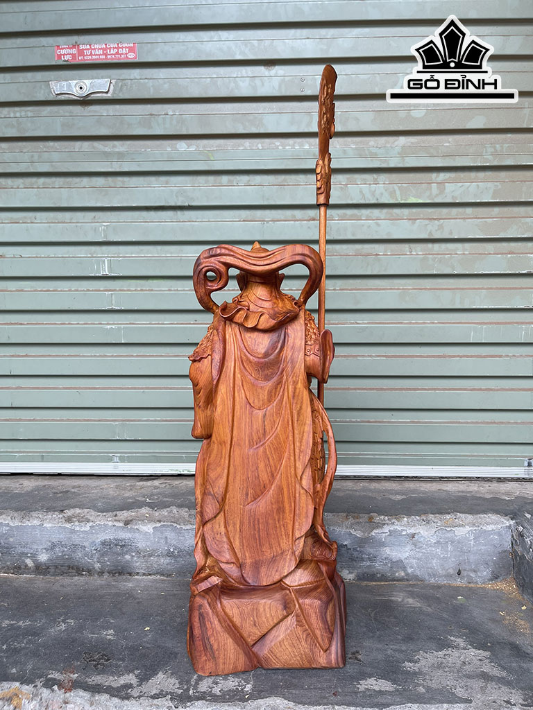 Tượng Quan Công Trấn Ải Gỗ Hương Cao 70 Ngang 28 Sâu 24 (cm)