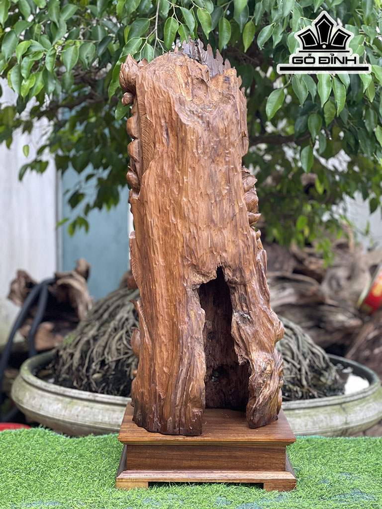 Tượng Phật Bà Liên Hoa Gỗ Bách Xanh Cao 89 Ngang 32 Sâu 29 (cm)