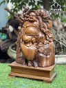 Tượng Phật Di Lặc Gỗ Bách Xanh Cao 55 Ngang 34 Sâu 15 (cm)