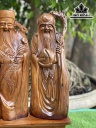 Tượng Phúc Lộc Thọ (Tam Đa) Gỗ Bách Xanh Cao 57 Ngang 18 Sâu 16 (cm)