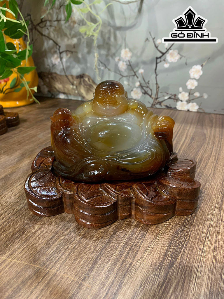 Di Lặc Đá Mã Não Cao 12 Ngang 8 Sâu 8.6(cm) 0,92kg