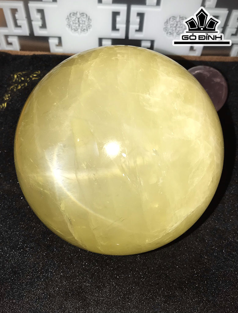 Bi Cầu Đá Thạch Anh Vàng Đường Kính Hạt 15(cm) 4,65kg