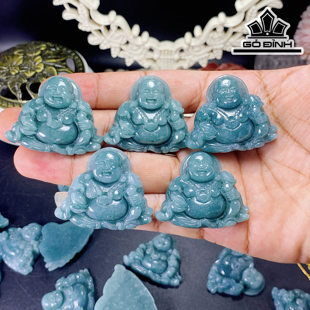 Di Lặc Đá Ngọc Lam (Turquoise) Cao 34.3 Ngang 41(mm)