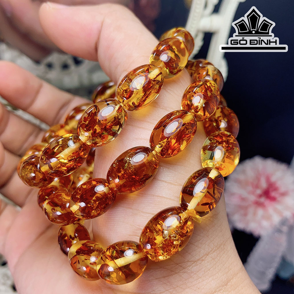 Tinh Thể Đá Hổ Phách Đường Kính Hạt 10(mm)