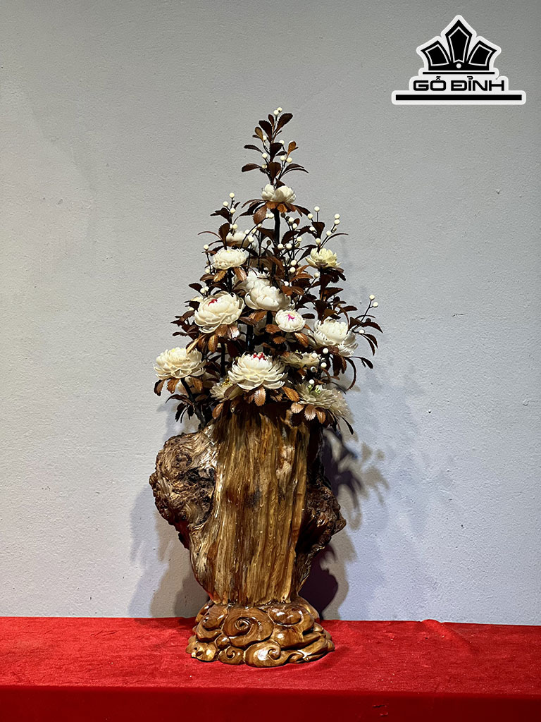 Bình Hoa Hồng Gỗ Nu Pơ Mu Cao 73 Ngang 32 Sâu 27 (cm)