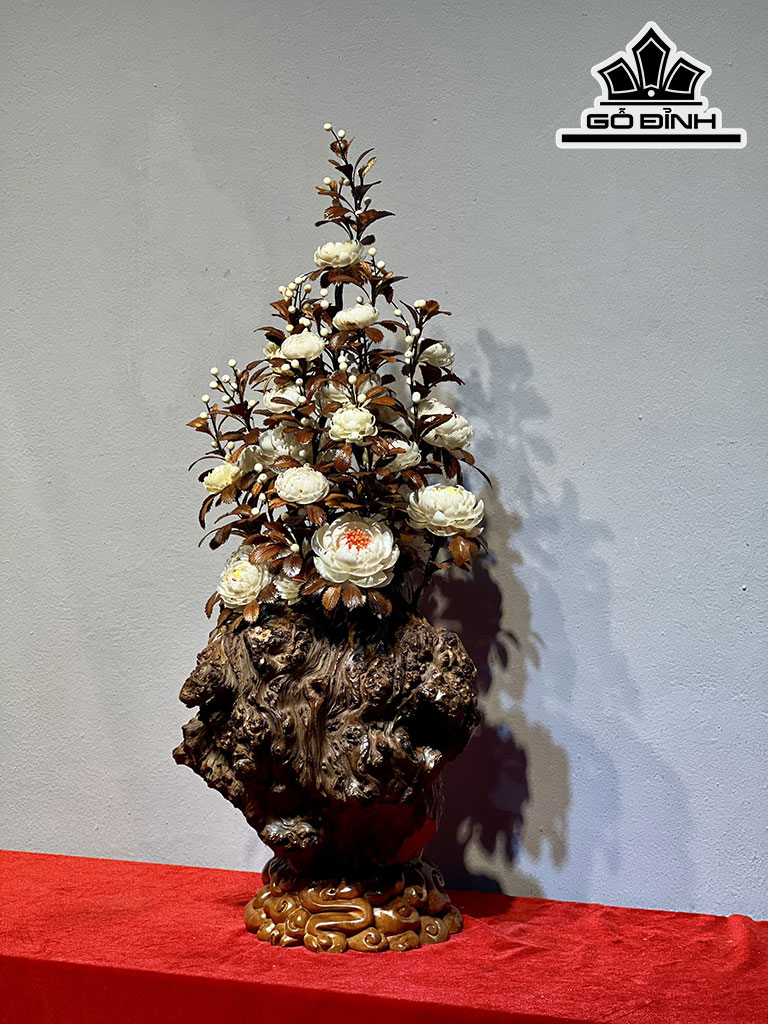 Bình Hoa Hồng Gỗ Nu Pơ Mu Cao 73 Ngang 32 Sâu 27 (cm)