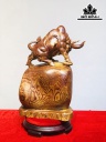 Tượng Bò Tót Gỗ Cẩm Cao 39 Ngang 35 Sâu 17 (cm)