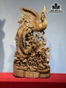 Tượng Chim Phượng Hoàng Gỗ Ngọc Am Phượng Hoàng Cao 73 Ngang 36 Sâu 31 (cm)