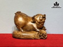 Tượng Heo Gỗ Hương Cao 22 Ngang 31 Sâu 21 (cm)
