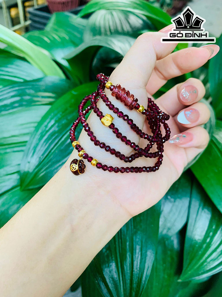 Chuỗi Đá Garnet Đường Kính Hạt 3.5(mm)