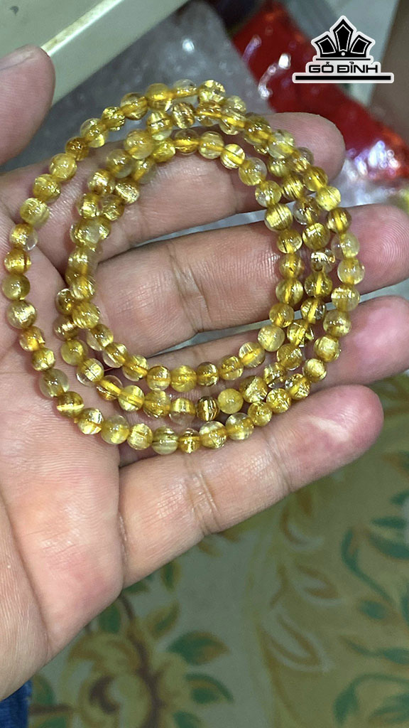 Chuỗi Đá Thạch Anh Tóc Vàng Đường Kính Hạt 5(mm) 18,6gr