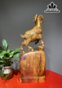 Tượng Dê Phong Thủy Gỗ Hương Cao 63 Ngang 25 Sâu 15 (cm)