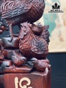 Tượng Gia Đình Gà Gỗ Trắc Cao 60 Ngang 33 Sâu 18 (cm)