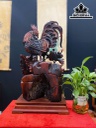 Tượng Gia Đình Gà Gỗ Trắc Cao 60 Ngang 33 Sâu 18 (cm)