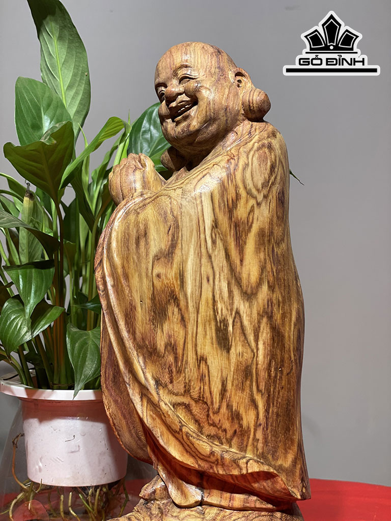 Tượng Phật Di Lặc Chúc Phúc Gỗ Sưa Cao 32 Ngang 11 Sâu 10 (cm)