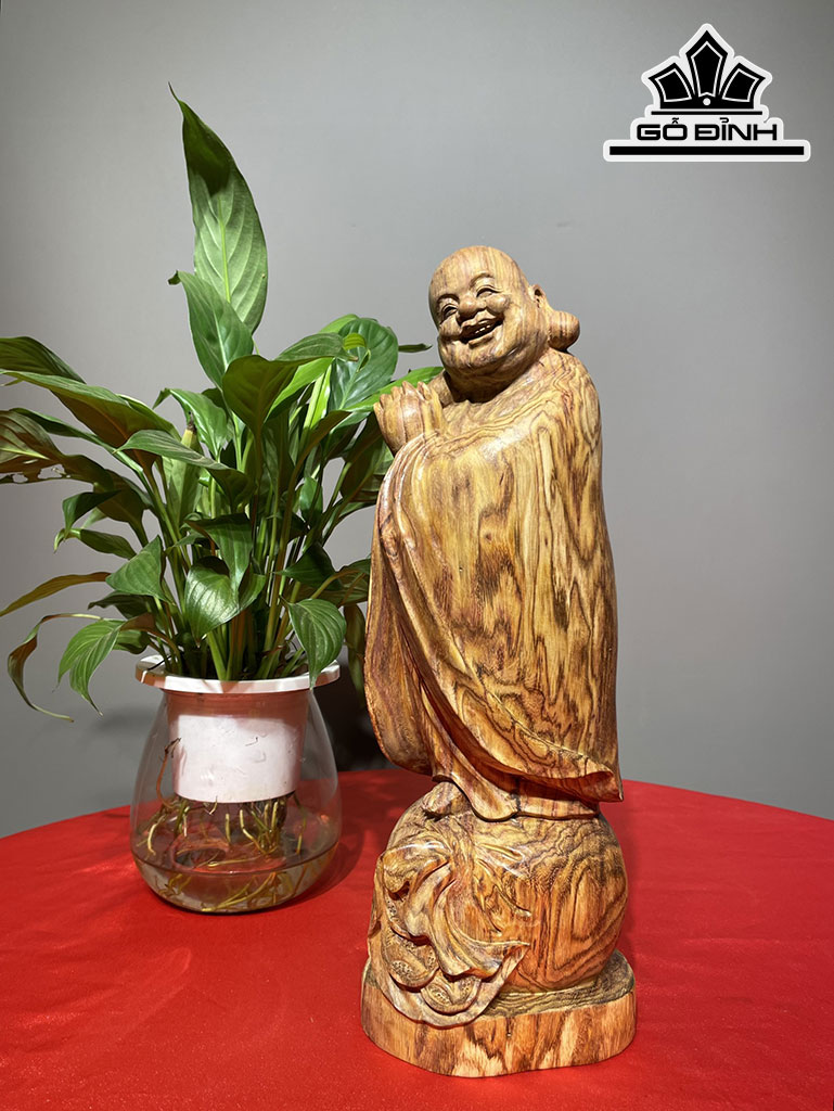 Tượng Phật Di Lặc Chúc Phúc Gỗ Sưa Cao 32 Ngang 11 Sâu 10 (cm)
