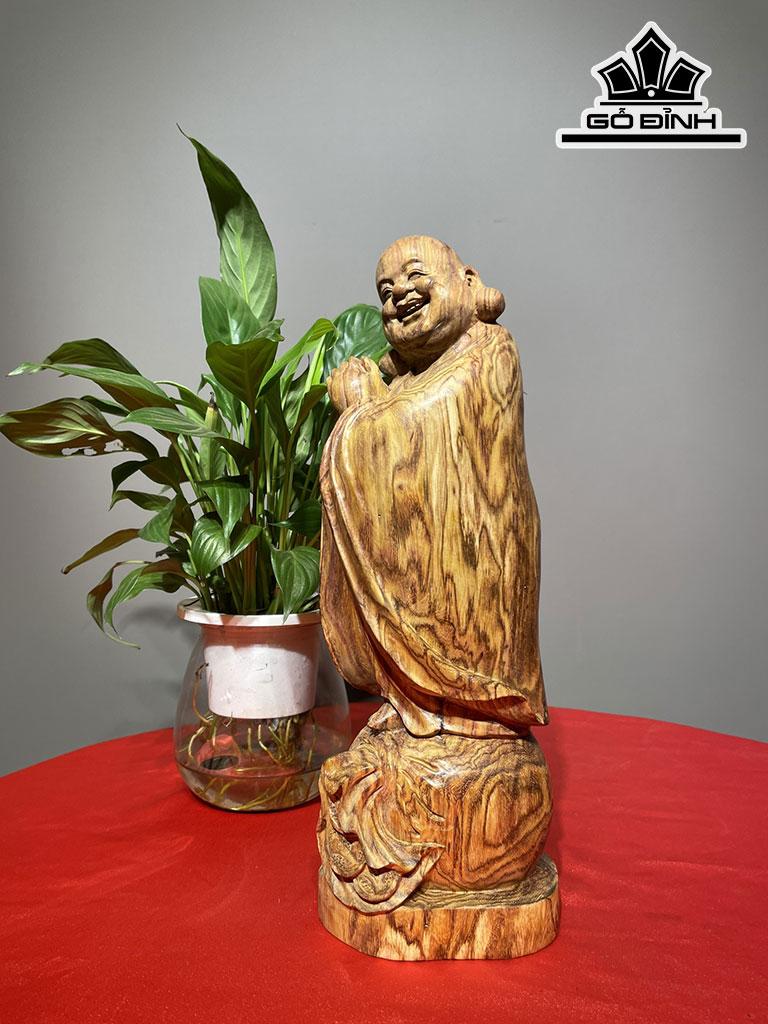 Tượng Phật Di Lặc Chúc Phúc Gỗ Sưa Cao 32 Ngang 11 Sâu 10 (cm)