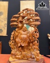 Tượng Phật Di Lặc Ngũ Phúc Gốc Tùng Gỗ Hương Cao 86 Ngang 54 Sâu 26 (cm)