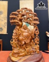 Tượng Phật Di Lặc Ngũ Phúc Gốc Tùng Gỗ Hương Cao 86 Ngang 54 Sâu 26 (cm)