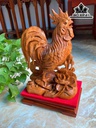 Tượng Gà Trống Gỗ Hương Cao 45 Ngang 25 Sâu 16 (cm)