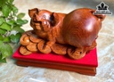 Tượng Heo Gỗ Hương Cao 25 Ngang 36 Sâu 17 (cm)
