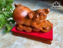 Tượng Heo Gỗ Hương Cao 27 Ngang 34 Sâu 20 (cm)