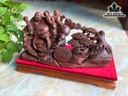 Tượng Phật Di Lặc Nhị Phúc Gỗ Trắc Cao 26 Ngang 37 Sâu 16 (cm)