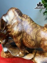 Tượng Bò Tót Gỗ Cẩm Cao 37 Ngang 52 Sâu 26 (cm)