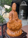 Tượng Quán Thế Âm Bồ Tát Gỗ Hương Cao 62 Ngang 34 Sâu 34 (cm)