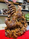 Tượng Gia Đình Gà Gỗ Hương Cao 70 Ngang 55 Sâu 26 (cm)