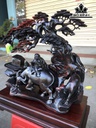 Tượng Tiểu Đồng Chăn Trâu Thổi Sáo Gỗ Trắc Cao 42 Ngang 48 Sâu 20 (cm)