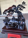 Tượng Tiểu Đồng Chăn Trâu Thổi Sáo Gỗ Trắc Cao 42 Ngang 48 Sâu 20 (cm)
