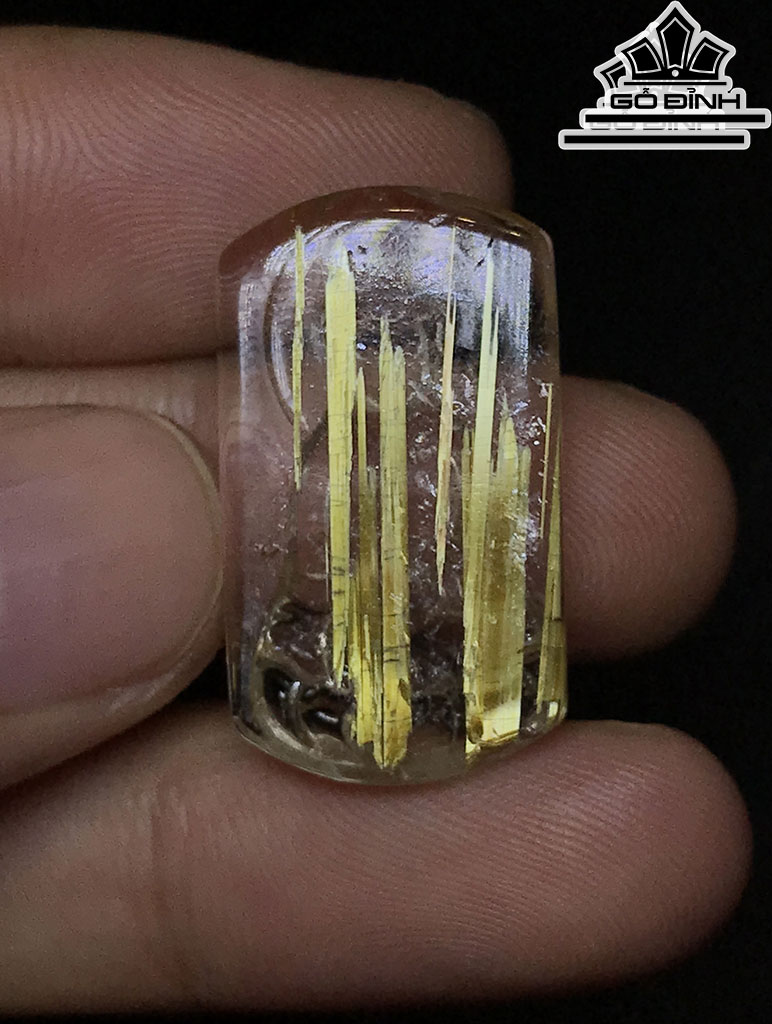 Mặt Dây Chuyền Đá Thạch Anh Tóc Vàng Cao 27 Ngang 15,6 Sâu 5,5 (mm) 15,2gr