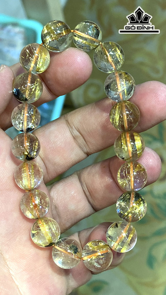 Vòng Tay Đá Thạch Anh Tóc Vàng Cao 9,8 (mm) 26gr