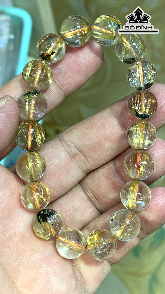 Vòng Tay Đá Thạch Anh Tóc Vàng Cao 9,8 (mm) 26gr