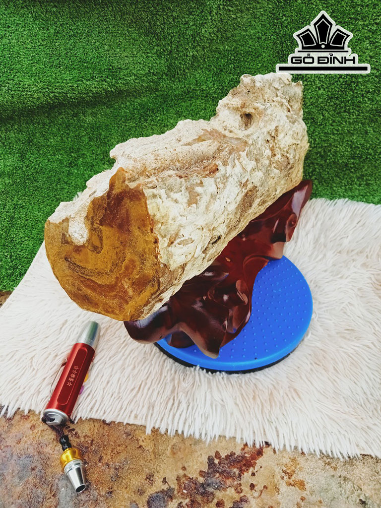 Tác Phẩm Gỗ Hóa Ngọc Cao 10 Dài 40(cm) 7,8kg